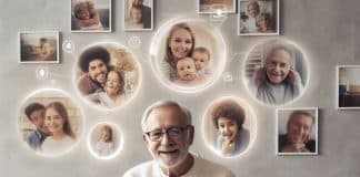 Seguridad en el hogar para adultos mayores: consejos prácticos y fáciles de implementar Seguridad en el hogar para adultos mayores - El abuelo sonriente y su asistente virtual tranquilidad y bienestar para los adultos mayores en casa