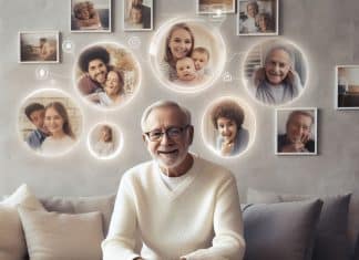 Seguridad en el hogar para adultos mayores: consejos prácticos y fáciles de implementar Seguridad en el hogar para adultos mayores - El abuelo sonriente y su asistente virtual tranquilidad y bienestar para los adultos mayores en casa