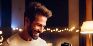 Sorpréndete con estas ideas de regalos para un amigo especial regalo para un amigo - Descubre la emoción de recibir un regalo perfecto Un hombre absorbe la felicidad de desempacar un dispositivo tecnológico de última generación