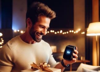 Sorpréndete con estas ideas de regalos para un amigo especial regalo para un amigo - Descubre la emoción de recibir un regalo perfecto Un hombre absorbe la felicidad de desempacar un dispositivo tecnológico de última generación