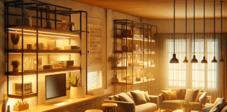 Regleta WiFi: Análisis Comparativo de la Tira de Alimentación Inteligente Regleta tira de Alimentación Inteligente Wifi en un hogar moderno controlando diversos electrodomésticos en un ambiente cálido y contemporáneo