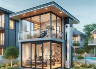 Casa inteligente para personas con discapacidad: descubre cómo mejorar tu calidad de vida casa inteligente para personas con discapacidad Su fachada moderna está adornada con una puerta automática accesible y ventanas amplias