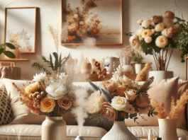 mejores difusores inteligentes de aromas en un hogar lleno de flores