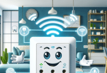 Conecta tu interruptor WiFi Sonoff fácilmente: soluciones y consejos para maximizar la automatización del hogar como conectar interruptor wifi sonoff Interruptor WiFi Sonoff Conéctate fácilmente y automatiza tu hogar Imagen animada con sonrisa y ondas de WiFi