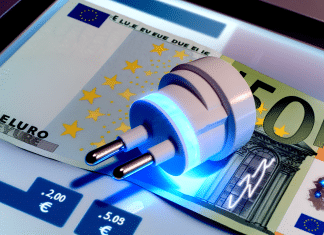 Top 7 Enchufes Inteligentes a menos de 5 euros: Comparativa y Análisis Detallado 2024 Enchufe Inteligente a menos de 5 euros Enchufe inteligente con LED azules para ahorro energético interactúa con tablet Tecnología y economía