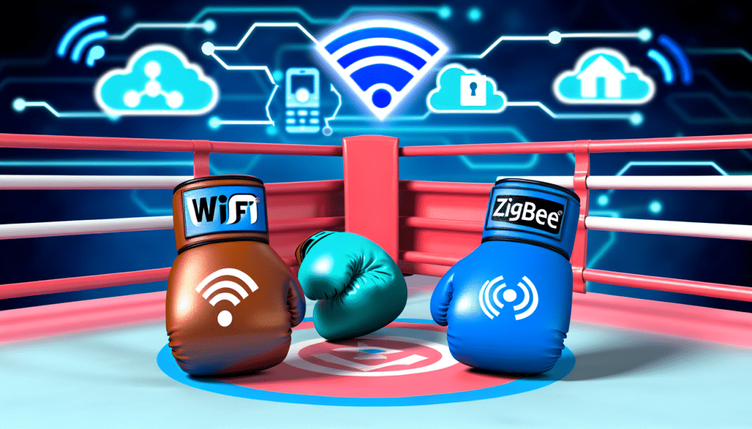 Wifi vs ZigBee WiFi vs ZigBee Batalla de Tecnologías Inalámbricas en el Hogar Inteligente Seguridad de Datos Compatibilidad de Marcas y Uso de Nube y Redes Locales