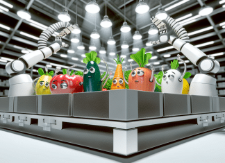 Desperdicio de Alimentos: Soluciones Tecnológicas para Reducirlo Tecnología para Reducir Desperdicio Alimentos Frescos y Tecnología Futurista Eficiencia y Optimismo en la Reducción del Desperdicio Global