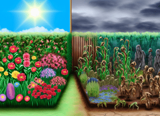 El Césped del Vecino: Por Qué Parece Siempre Más Verde comparación constante de jardines El impactante contraste entre dos jardines la armonía del próspero frente a la tristeza del descuidado