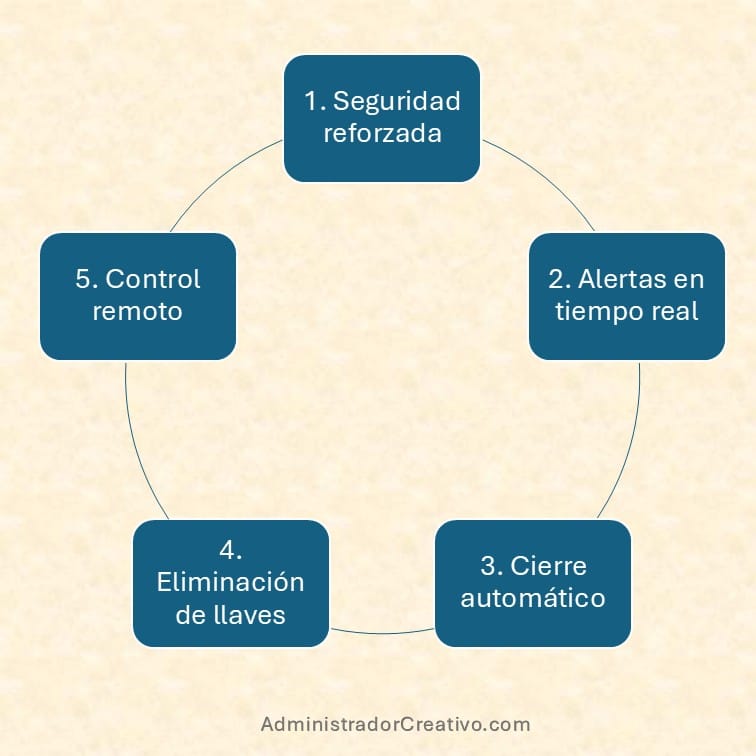 Ventajas de las cerraduras inteligentes resumido en cinco factores claves