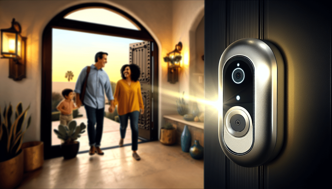 cerradura inteligente con cámara Seguridad inteligente en el hogar Tecnología avanzada para proteger tu familia con elegancia y confianza