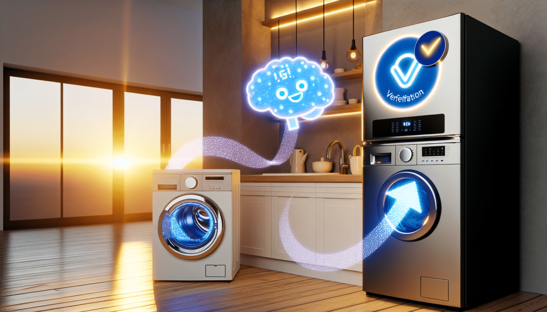 LG ThinQ AI ThinQ UP ThinQ Care Descubre la Evolución Inteligente Electrodomésticos LG en un Hogar Europeo Moderno al Atardecer