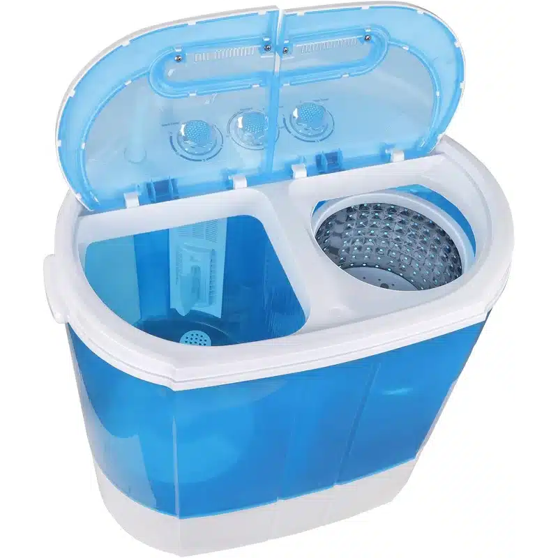 Lavadora portátil ZenStyle, bañera doble compacta, minilavadora de carga superior de 9,9 LB, lavadora/roja con manguera de entrada de 6,57 pies