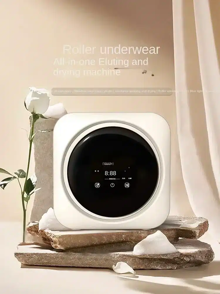 Lavado y secado de ropa interior, máquina de limpieza de calcetines pequeños totalmente automática, montada en la pared, todo en uno