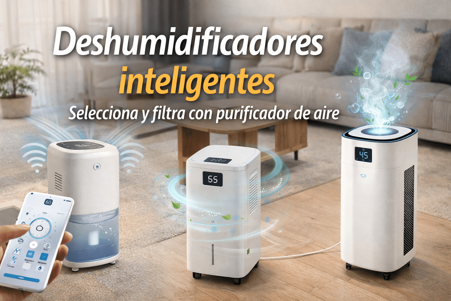 Selecciona y filtra deshumidificadores inteligentes con purificador de aire
