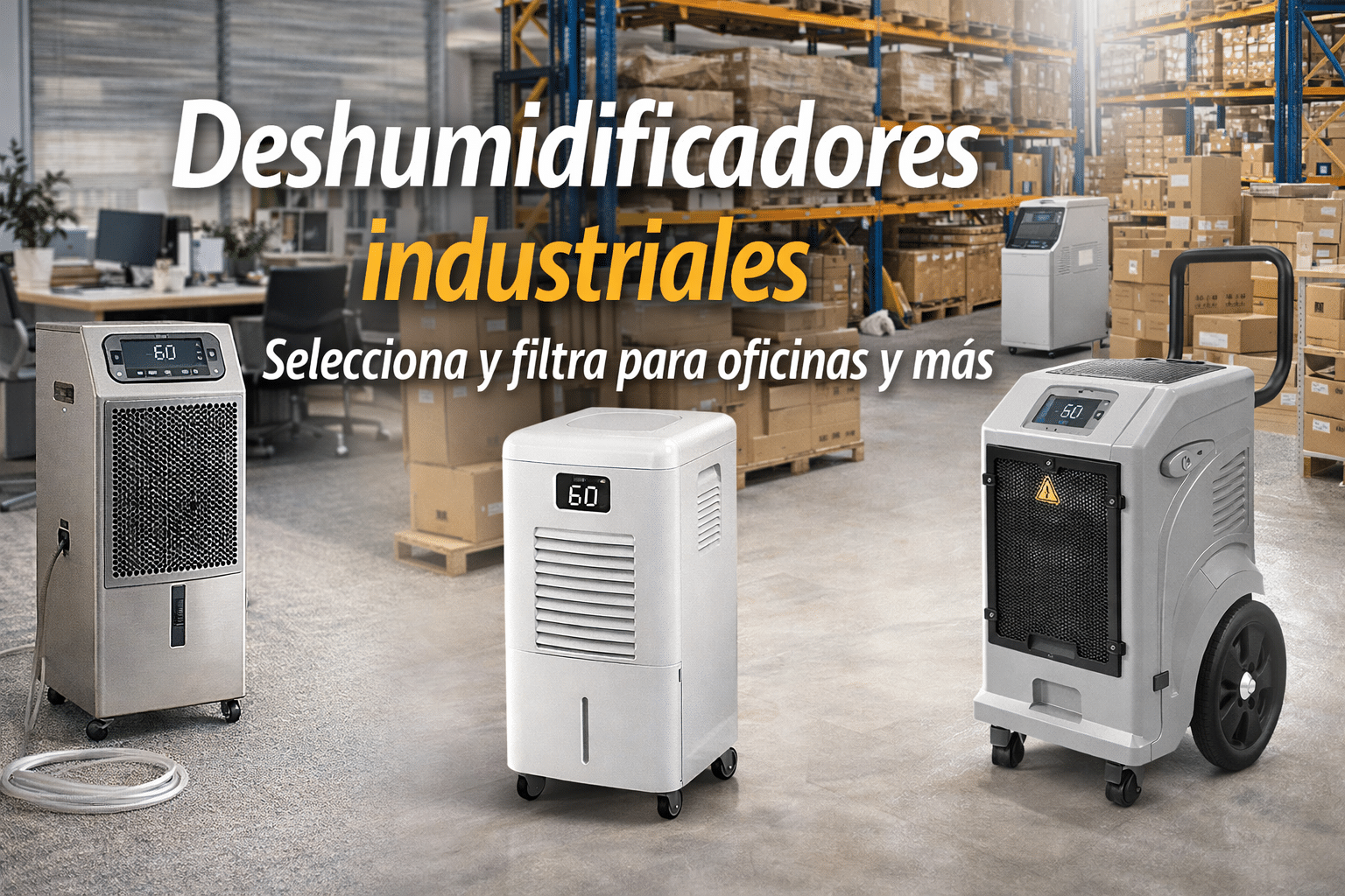 Selecciona y filtra deshumidificadores industriales para oficinas y almacenes