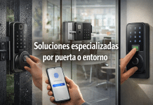 Catálogo de Cerraduras Inteligentes por Tipo de Puerta y Entorno Encuentra modelos para exteriores, vidrio, madera, aluminio, interiores y puertas corredizas