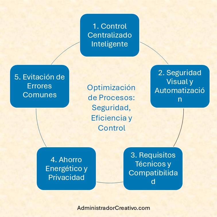 Hogar inteligente con control centralizado y seguridad visual resumido en cinco factores claves