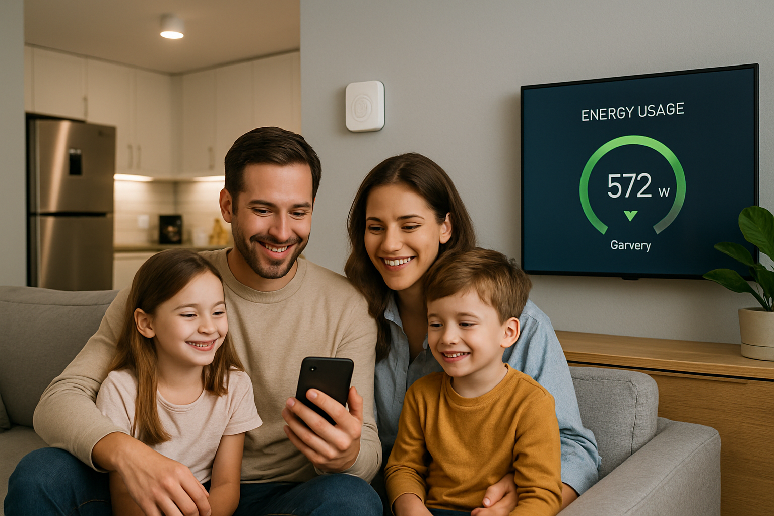 Hogar inteligente con electrodomésticos conectados para automatización y ahorro energético