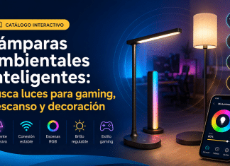 Lámparas ambientales inteligentes: busca luces para gaming, descanso y decoración Encuentra lámparas ambientales inteligentes para gaming, escritorio, dormitorio o sala. Compara luces RGB, diseños y precios fácilmente.