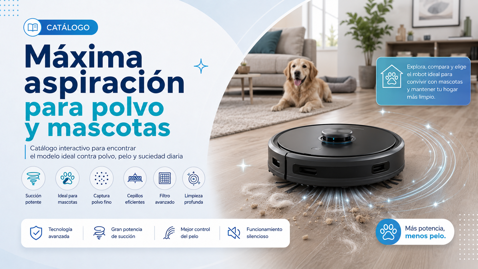 Portada del catálogo Robot aspiradora para dueños de mascotas