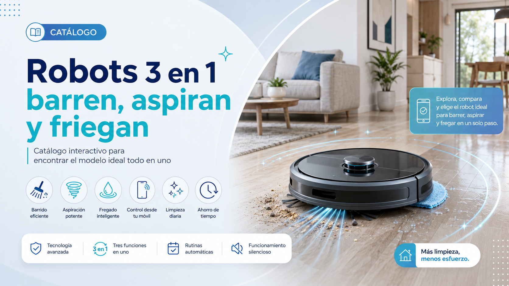 Portada del catálogo Robot aspiradora friegasuelos 3 en 1