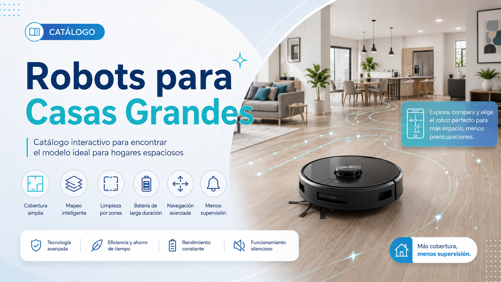 Portada del catálogo Robot aspiradora para casas grandes